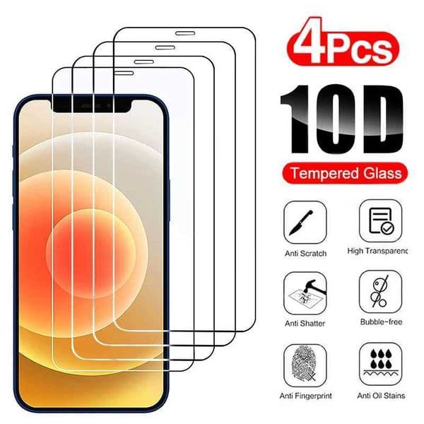 New Arrival 2/4Pcs Full Cover Protective Glass For iPhone 11 12 13 14 15 Pro Max Screen Protector iPhone X XR Xs Max 6s 7 8 14 15 Plus Glass T250116