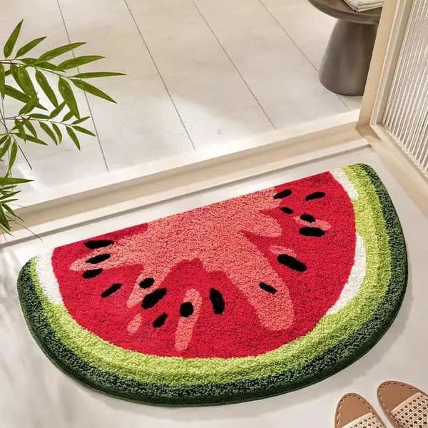 1 piece Semi-circular Fruit Shaped Carpet Bathroom Toilet Kitchen Absorbent Non-slip Mat Soft And Machine Washable 250115BJ