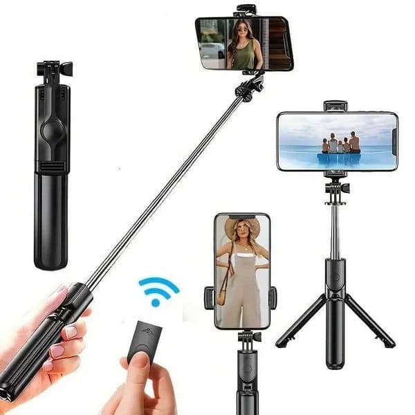Portable Selfie Stick Phone Tripod with Wireless Remote Extendable Tripod Stand 360 Rotation Compatible with iPhone Z250116