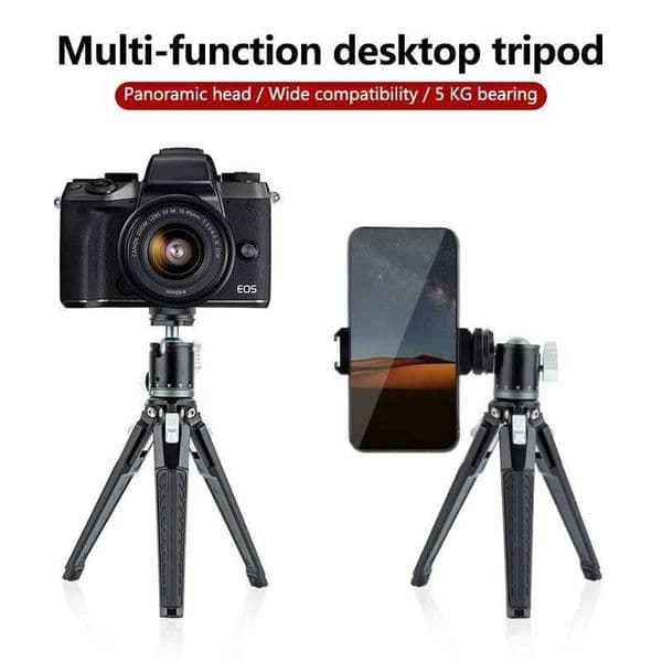 Metal Mini Tabletop Tripod Portable Pocket Travel Tripod with 1/4 ScrewHeight Adjustable Desktop Gimbal Tripod Stand for DSLR Z250116
