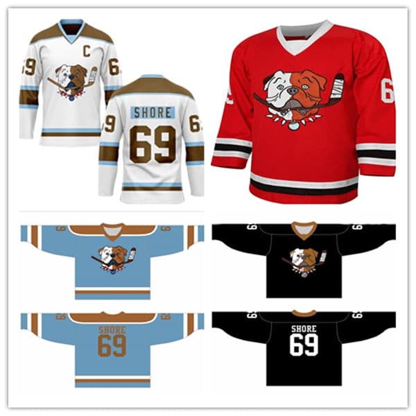 Men #69 Shoresy Hockey Jersey Letterkenny Shore TV Series Ice Hockey Jerseys Stitched Red Blue Black