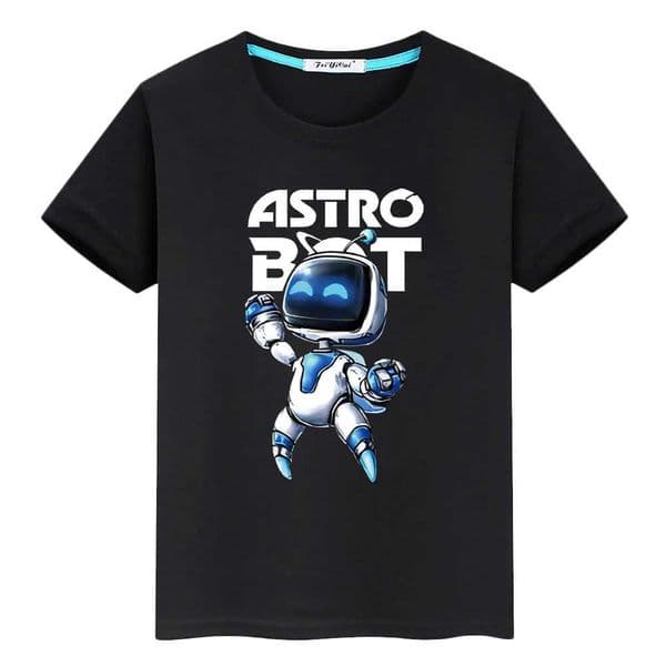 2026 New Astro Bot Print 100% Cotton Kawaii Tops Animated Short Y2k Cartoon T-Shirt For Girls Clothing Designer