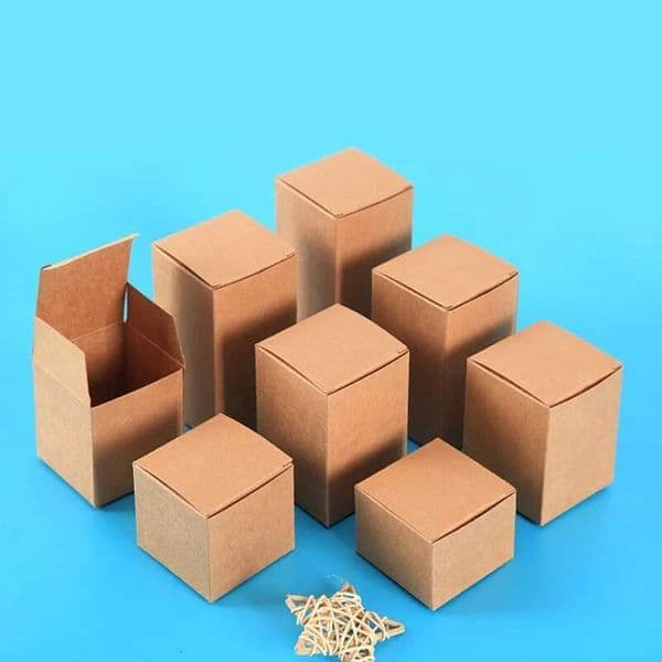 50Pcs DIY Kraft Cardboard For Essential Oil Packing Boxes Perfume Bottle Packaging Paper Box