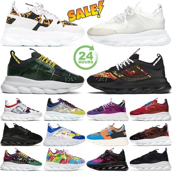 Men Women Designer Casual Shoes Platform Shoe Chain Reaction Sports Sneakers Triple White Black Pink Purple Red Cherry Tartan Twill Outdoor Mens Trainers