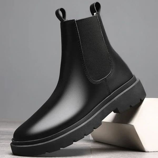Autumn Chelsea Boots for Men Black Men Boots Fashion Winter Slip on Ankle Boots Retro Motorcycle Booties botas para hombre 250114BJ