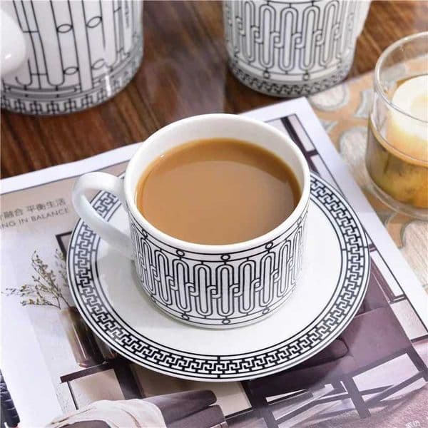 Elegant H Mark Golden Top Grade Bone European Cup Set And Saucer Afternoon Tea Coffee Drinkware Z2102 B5