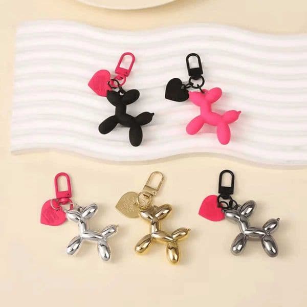 Cute Acrylic Cartoon Balloon Dog Keychains for Women Bag Pendant Couple Car Key Chains Jewelry Gift Decoration AccoriesXJ250116