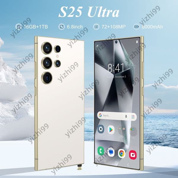 S25 Ultra 16GB+1TB smartphone cell phone Dual SIM 5G Phone 6.8HD+ Display 13MP+50MP Camera Android 13 Mobile Fingerprint Face ID GPS 4G
