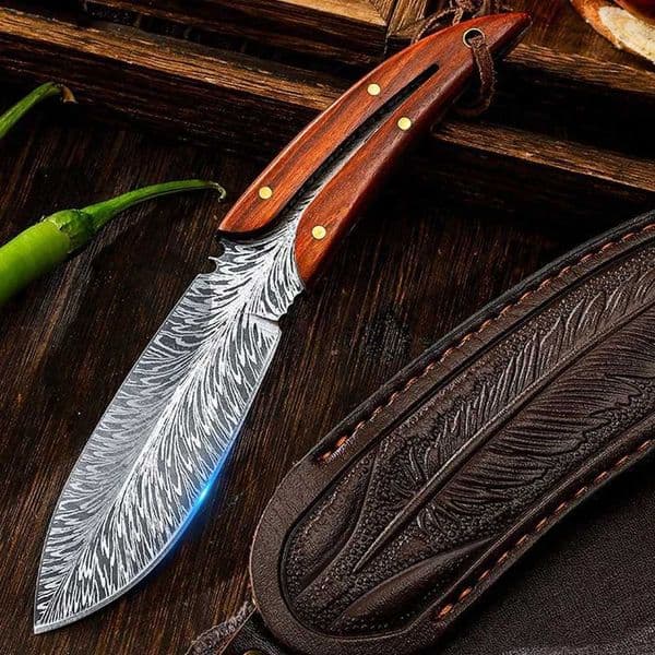 Barbecue Knife Utility Knife Slicing Meat Fruit Vegetables Chef Cooking Butcher Boning Knife Wooden Handle Kitchen Knives ToolsXJ250117