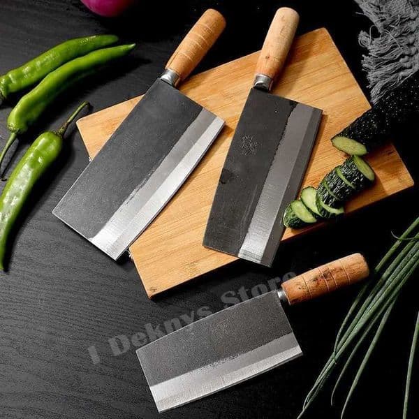 Kitchen Cleaver Slicing Chopping Knife Carbon Steel Hand Forged Knives Professional Steel Boning Meat Knife Chinese ButcherXJ250117