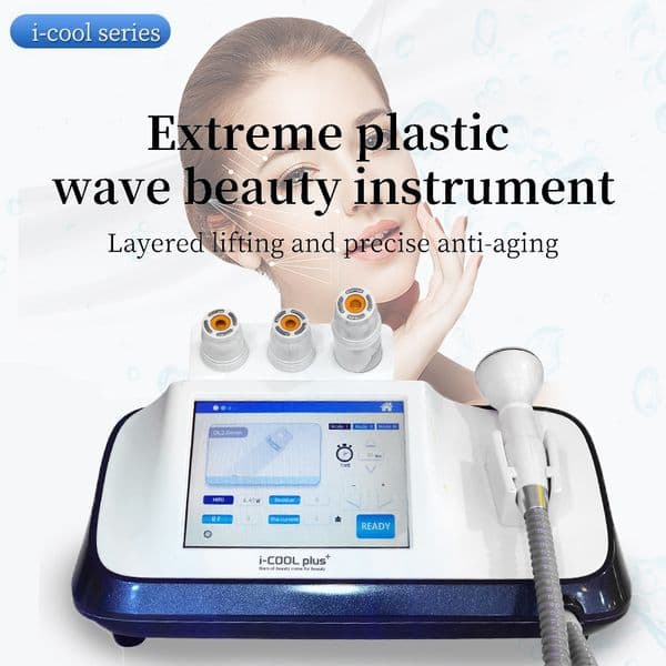 I-COOL Extreme Plastic Wave Skin Firming Rejuvenation 2 in 1 Ultrasonic Gun Ice Hammer Beauty Instrument HIFU Smas Fascia Layer Anti-aging Wrinkle Dispelling