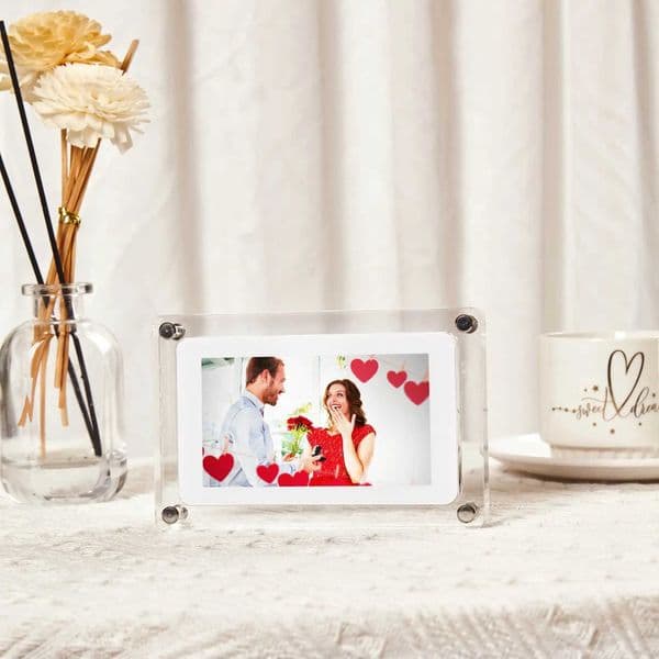 new year gift 8GB memory 5 inch acrylic digital video motion frame 1000mah battery with removable stander T250118