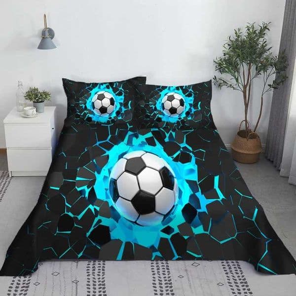 Soccer Football Bed Sheet Set Cartoon Digital Print Polyester Bed Flat Sheet and Pillowcase 2/3pcs Bedding for Boys Teens Child M250118