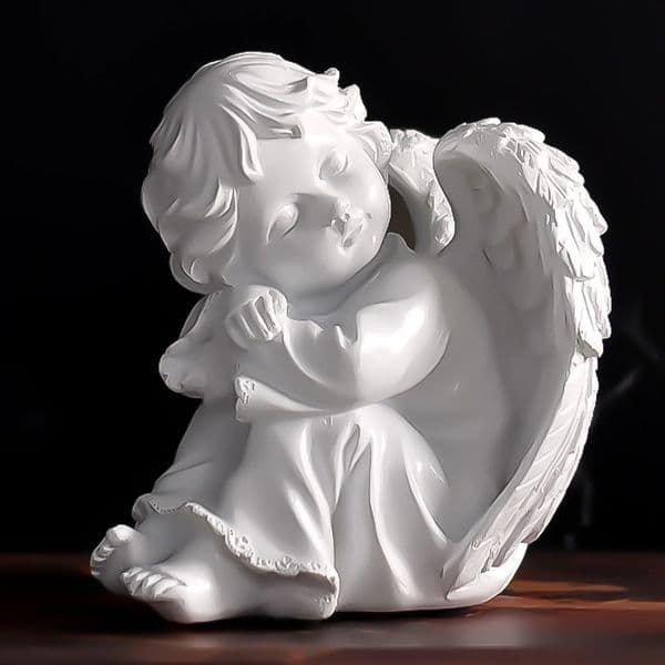 Cute Resin Fairy Girl Angel Figurine Peaceful Prayer Sculpture Desktop Ornaments Flower Fairy Angel Model Home Decoration Craft 250117