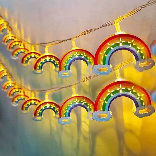 Rainbow Theme 1.65m 10LED Warm White String Light Bedroom Garden Hanging Light for Kids Birthday Baby Shower Wedding Party Decor Z250120