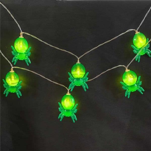 LED Halloween String Lights Green Spider Indoor Decorations String Lights Battery USB Night Light Patio Home Kitchen Decor 800 Z250120