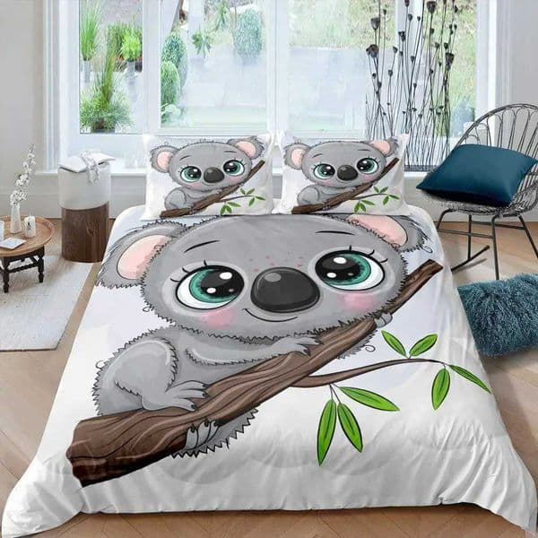 Cute Koala Duvet Cover for BoysGirls Cartoon Comforter Cover Full Size Bedding Set Kids Teen Room Decor Bed Cover 3 Pieces M250118