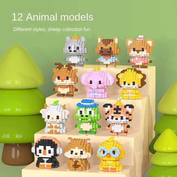 Animal series cute doll micro-particle puzzle building blocks puzzle toys W250115