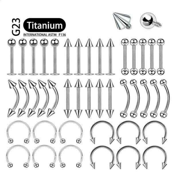 5Pcs Implant Grade 36 Gothic Spike Labret Tragus Helix Bar Lip Rings Stud Cartilage Ear Piercings Body Jewelry 250110