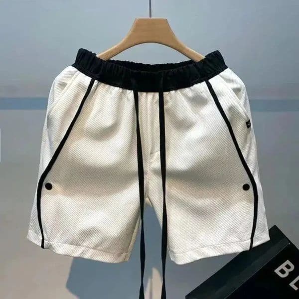 Male Short Pants Drawstring Black Mens Shorts in Pant Streetwear Xl 3 Quarter Y2k Bulk 250117