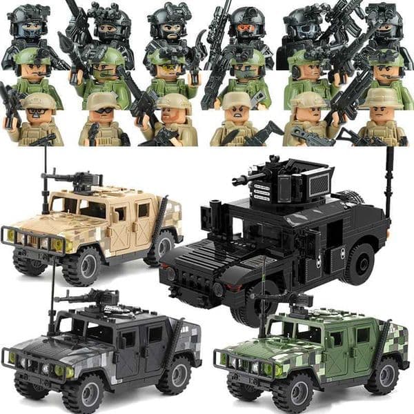 Ghost Commando Special Forces Figures Building Blocks Army Soldier Ci SWAT Police Military Car Weapon Bricks Kids Toys Gift Z250122
