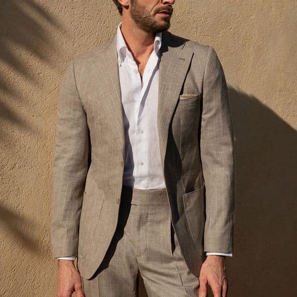 Suits For Men Designer Hot Selling Linen Slim Fit Jacket 2025 Casual Business Fashion Men's Suit Ea4