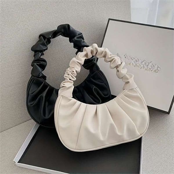 Cloud pleated homeless bag, fashionable women's handbag, solid color underarm wallet