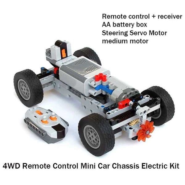 Technical 4WD Four-Wheel Drive Electric Remote Car Model Engine Motor MOC Differential Gear Hight-Tech Building Block Toys Z250122