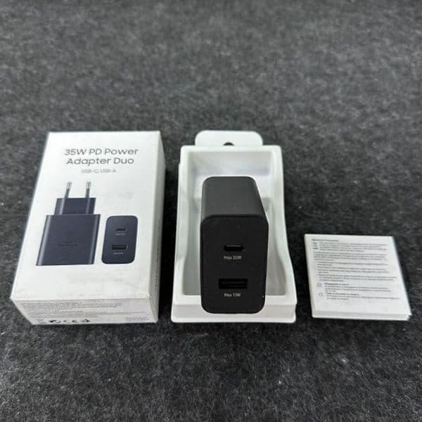 Universal Phone Charger Super Fast Wall 35W A + Dual Port Power Adapter For Galaxy S24 S25 S21 S21plus S20 FE 5G A52 Tab S8 S7 US EU UK PLUG TO C CABLE For Du 264
