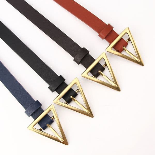 Ladies Korean Version Belt of All-match Dresses Dongdaemun Popular Alloy Geometric Buckle Belt