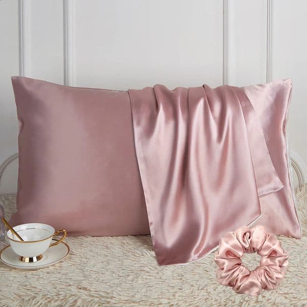 DISCOVER 100% Natural Mulberry Silk Pillowcase for Hair and Skin - Front in Pure Silk Back in Breathable Lyocell Fiber 1 Pack 250118