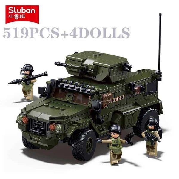 519PCS Military VDVS Assault Armored Vehicle Car Model Building Blocks Sets With 4 Figures Dolls Educational Toys Gifts For Kids Z250122