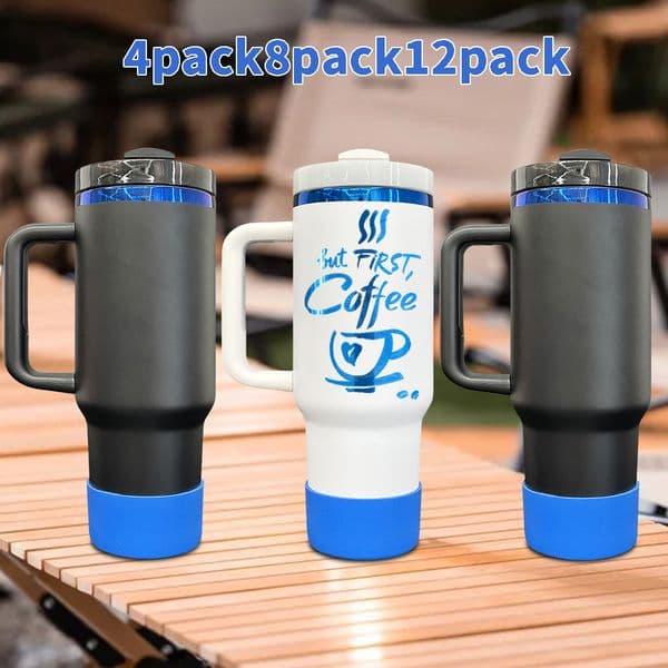 4 pack 8 pack 12 pack USA warehouse black white powder coated blue plated underneath H2.0 40oz tumbler with Silicone Boots Sleeve for laser engraving