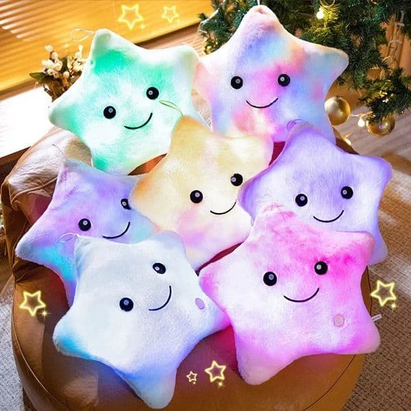 Electronic Star Plush Toy Stuffed Soft Pillow Doll LED Light Glowing Baby Kid Toys Birthday Gift Home Decor 250115