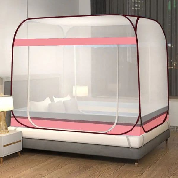 Fashion Pure Color Foldable Mosquito Net Free Universal Installation Yurt Mosquito Net Summer Household Double Door Mosquito Net 250115BJ