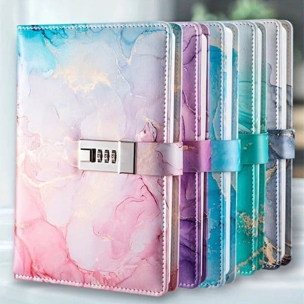 A5 Fashion Password Book With Lock Journal Creative Student Notepad Stationery Notebook 250120