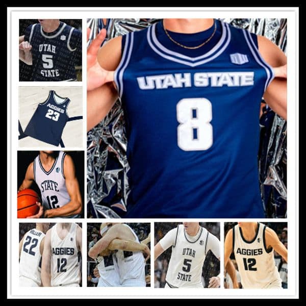 UtahState College Basketball Jerseys Ian Martinez Mason Falslev Karson Templin Dexter Akanno Aubin Gateretse Tucker Anderson Drake Allen Deyton Albury Custom 4XL