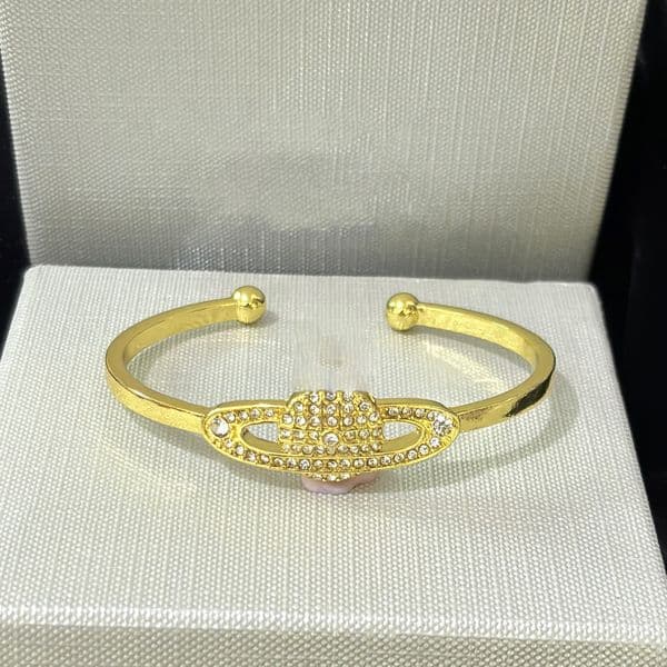Empress Saturn Full Diamond Classic Planet Bracelet designer bracelet Adjustable Opening High Grade Punk Bangle titanium 18K Stainless Wristband