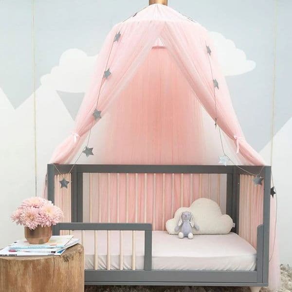 Elegant Color Home Mesh Mosquito Net Children Bed Canopy Netting Kid Baby BedroomPink 250115BJ
