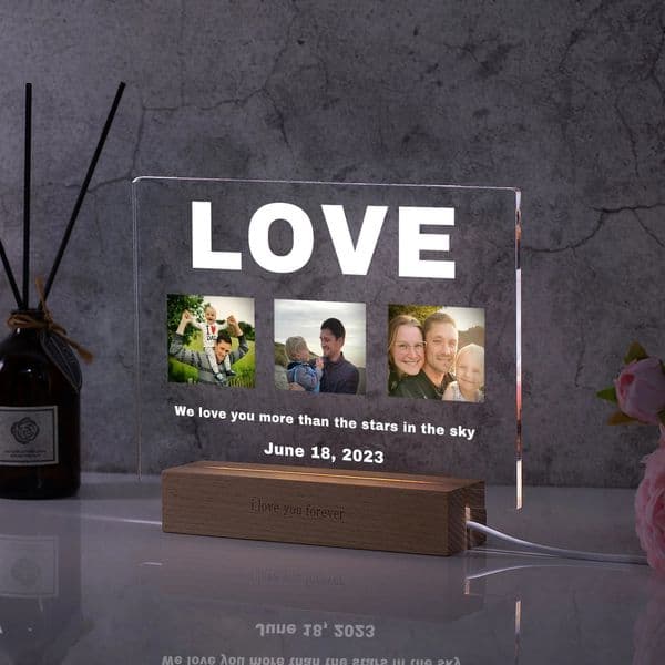 Custom 3D Acrylic Po Lamp Personalized Led Night Light for Parents Love MOM DAD Family Friend Weddings Birthdays Ideal Gift 250120