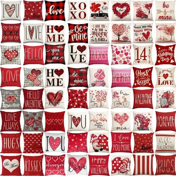 Valentines Day Love Printed Linen 40x40cm Wedding Pillowcase Anniversary Wedding Party Decoration Pillowcase Home Sofa Cushion 250118