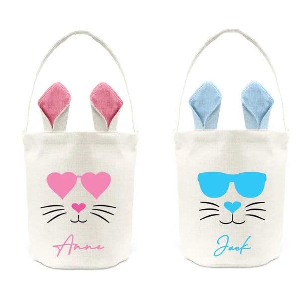 Personalized Rabbit Egg Hunt Bucket for Boys Girls Kids Customized Happy Easter Gifts Party Supplies Home Decor Easter Gifts W250113