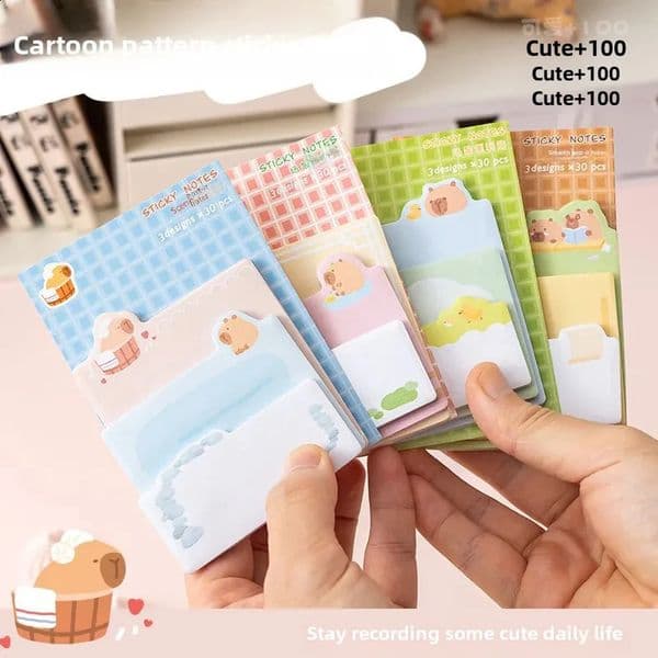 Cartoon Abnormal Three-layer Combination Sticky Notes Creative Student Marking Memo Paper Self-Adhesive Office Supplies 250121