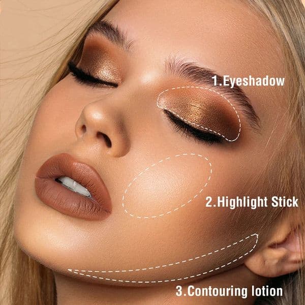 Luxury maquillaje Designer Makeup 8Pcs Neutral And Brown Maquillaje Metallic Eyeshadow Stick Maquillaje Pencil Crayon Palette Set - Long-Lasting Pro Waterproo