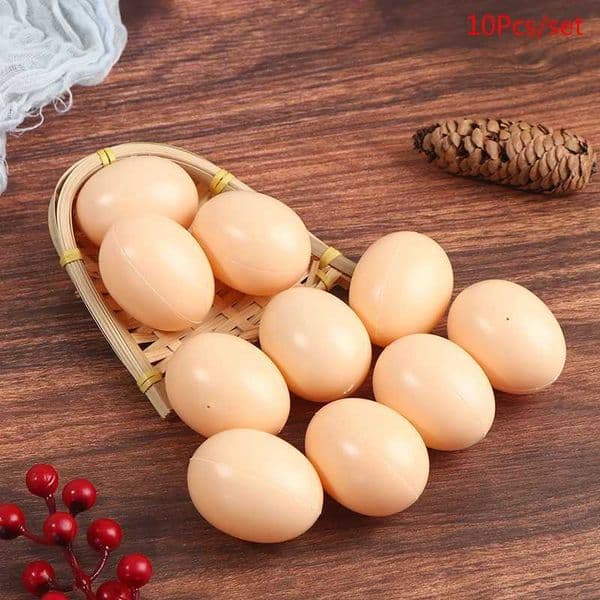 10 pieces of painted Easter eggs simulated fake plastic artificial eggs happy Easter decoration DIY childrens gifts educational toys W250113