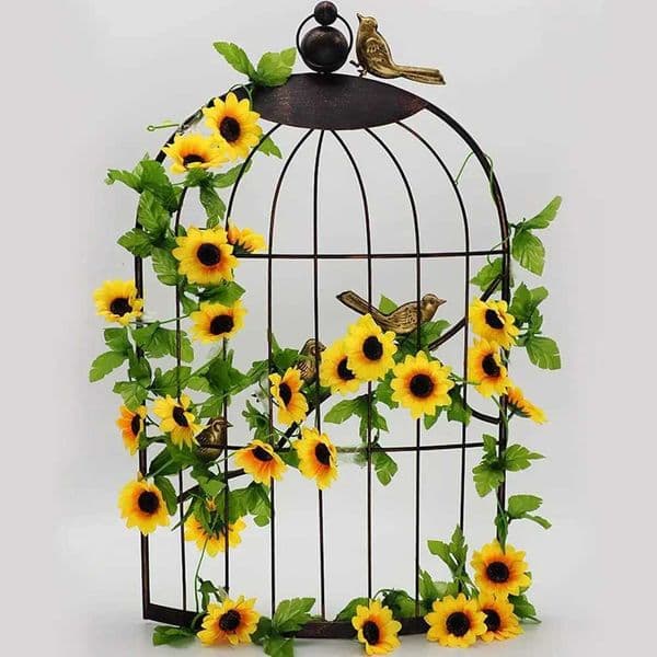 2.5M artificial sunflower fake flower hanging vine garden home office garden outdoor wall green wedding party decoration W250113