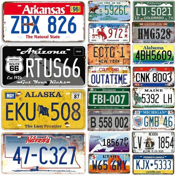 Alasaka Colorful Plates Metal Tin Signs for Wall Art Decoration Vintage Tags Metal Automotive Signs For Cafe Bar Club Garage PubXJ250116