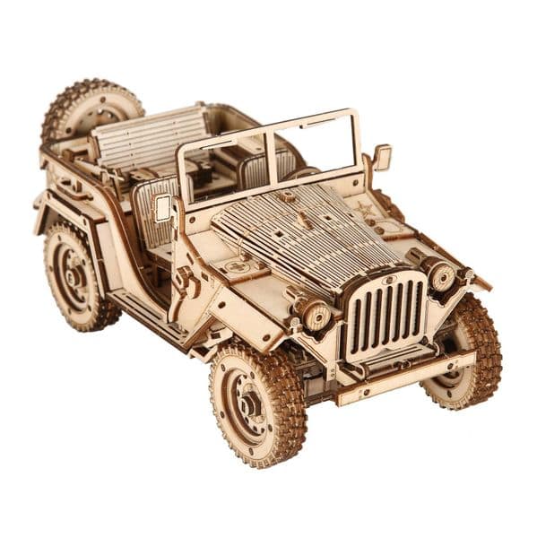Jeep Model DIY 3D Wooden Jigsaw Block Kit for Assembling Toys Birthday Gifts for Children Adult Home Decoration W250117