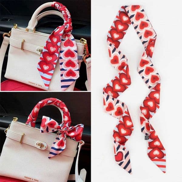 120cm Striped Double-layer Simulation Silk Scarf Twill Scarf Small Neck Scarf Tied Hand Small Ribbon Tied Bag Silk scarf W250118
