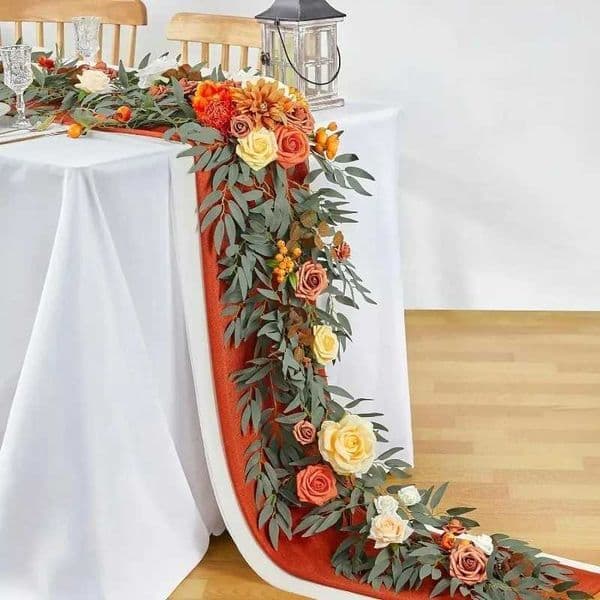 8.8 feet/6 feet rural artificial eucalyptus flower garden rural wedding table runner centerpiece bridal shower decoration W250113